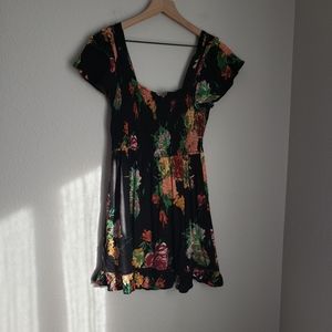 Band of Gypsies Black Floral Mini Dress